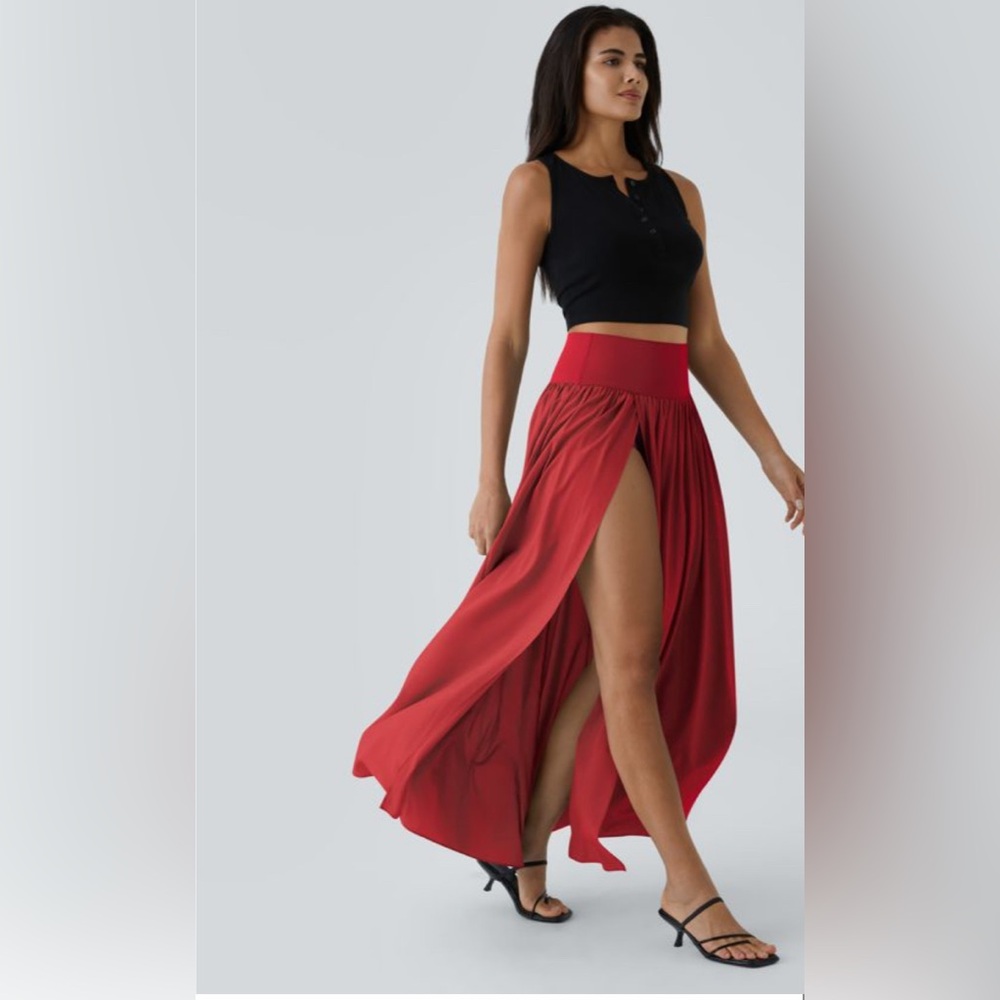 Breezeful™ High Waisted Split 2-in-1 Flowy Quick Dry Maxi Casual Skirt
